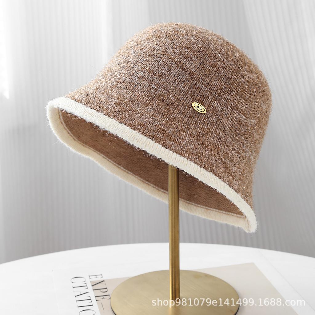 Autumn and Winter Versatile Fisherman's Hat Children's Niche Design Plain Face Covering Bucket Hat Plush Ear Protection Warm Basin Hat