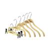 5 PCS Solid Wood Non-slip Hangers Bamboo Wood Ply Pants Clip Hanger Adult Trousers Organizer With Pant Clips Wooden Pants Rack
