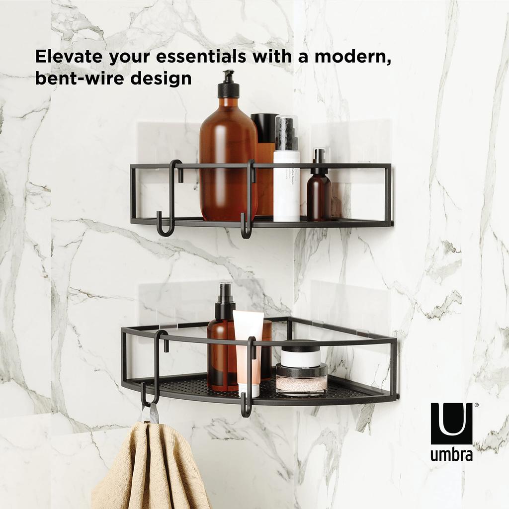 Umbra Shower Rack Shampoo Rack Shelf for Corners Black Set of 2 CUBIKO 21018616040