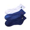 POLO RALPH LAUREN Unisex Short Socks 3-Pair Set Sole Pile Arch Support 27-29cm White Blue Iron Blue