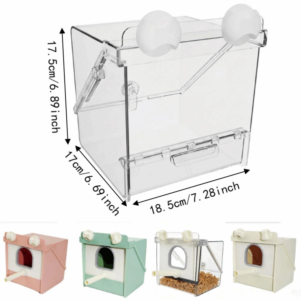 Top Mount Parrot Bath Box Splash Proof Bird Bath Basin Multipurpose Use Bird Feeder Bath Daily Use