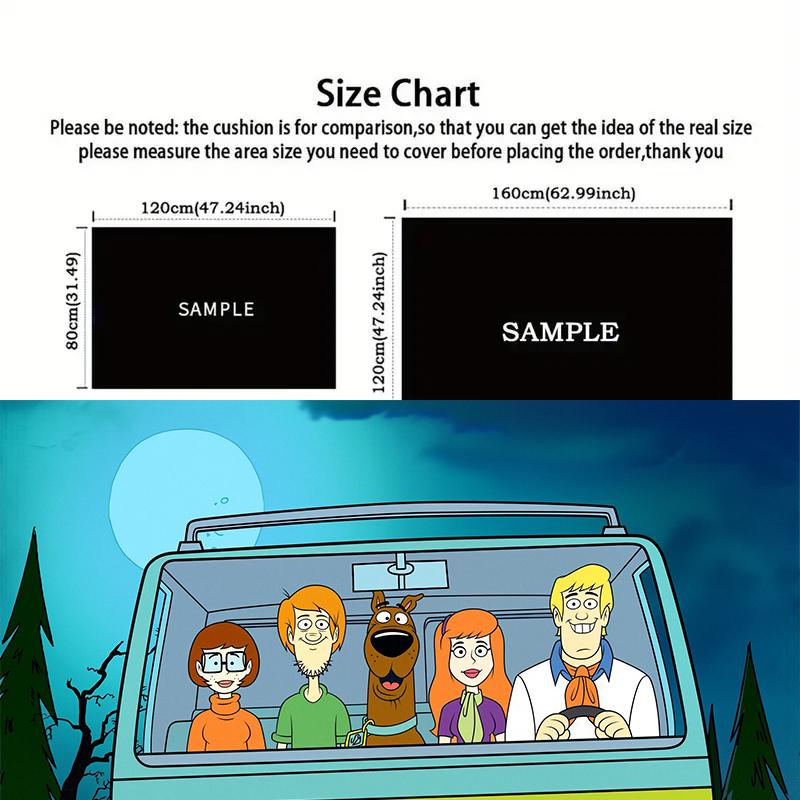 Tappeto Quadrato Stile Cartone Animato Carino Scooby-Doo, Tappetino Antiscivolo per Casa Ufficio, Regalo Perfetto per i Fan.chl