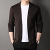 Men's Solid Color Wool Cardigan Sweater with Real Pockets - Trendy Autumn Outerwear