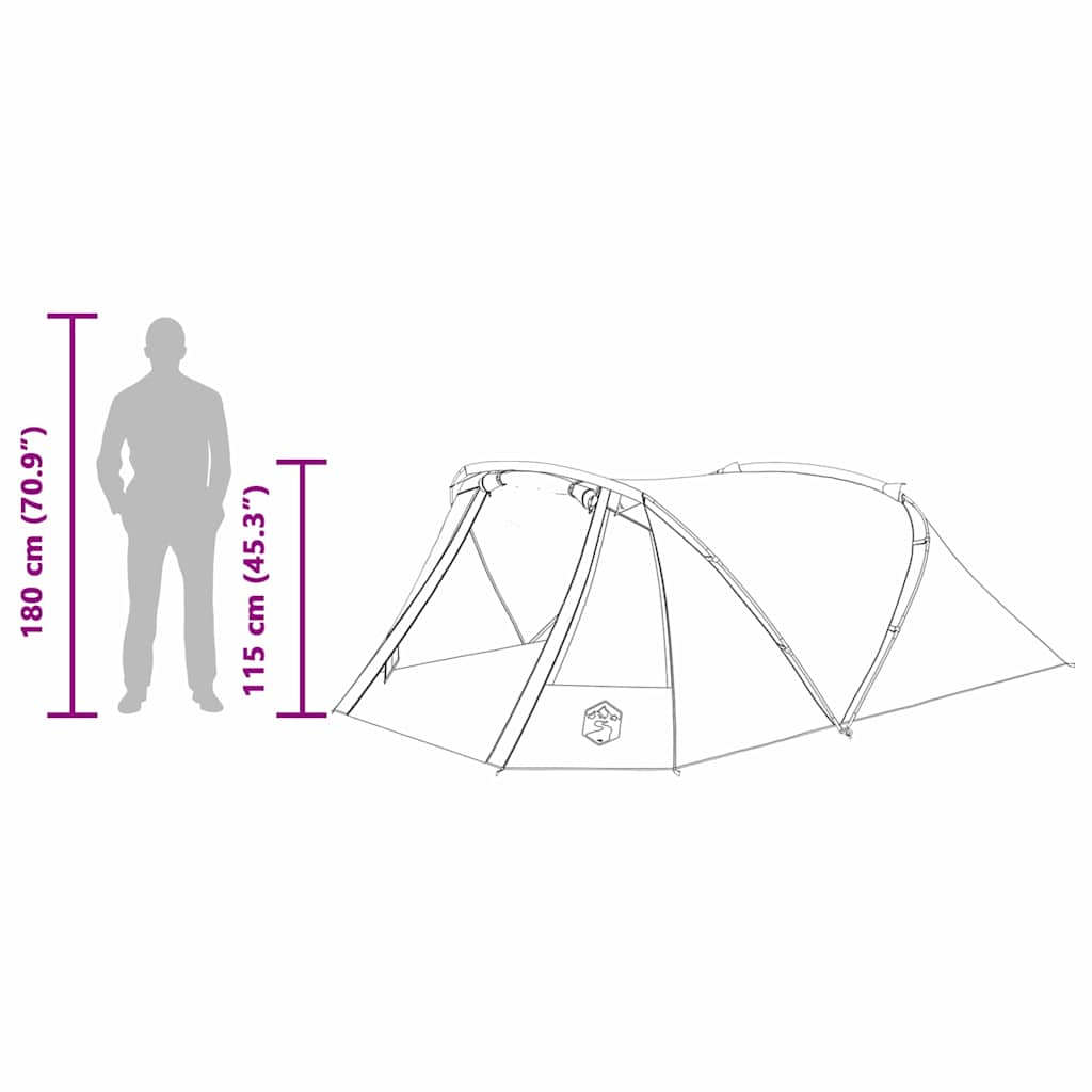Tunnel Tent for 3 Persons Blue and Gray 328 x 228 x 115 cm