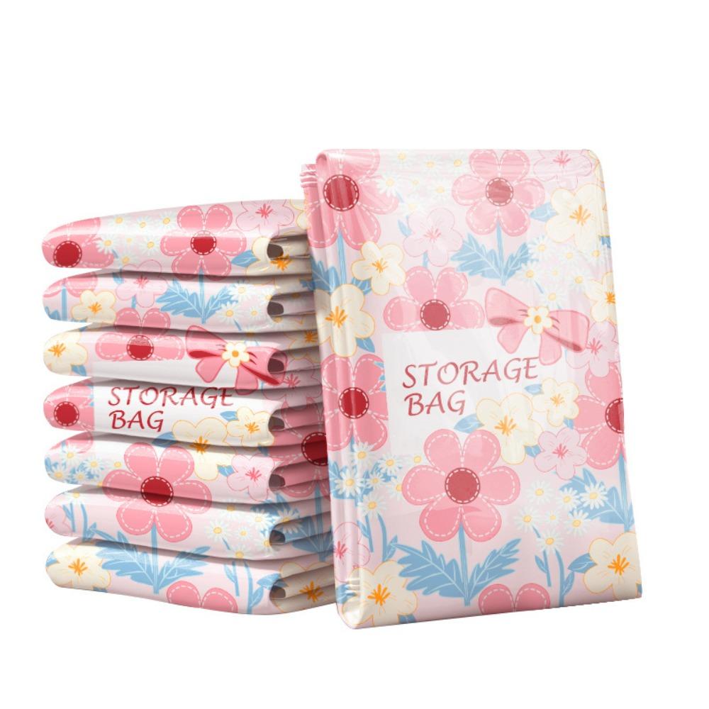 Floral Print Cloth Vacuum Storage Bag Leakproof Organizing Bag Quilt Compression Bag Home Storage S-1pc