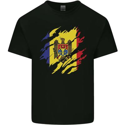 Zerrissene Moldawien Flagge Moldawischer Tag Fußball Kinder T-Shirt Kinder