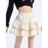 Women's French Retro Velvet High-Waist A-line Skirt: Pleated, Fluffy, Anti-exposure Design for Autumn/Winter