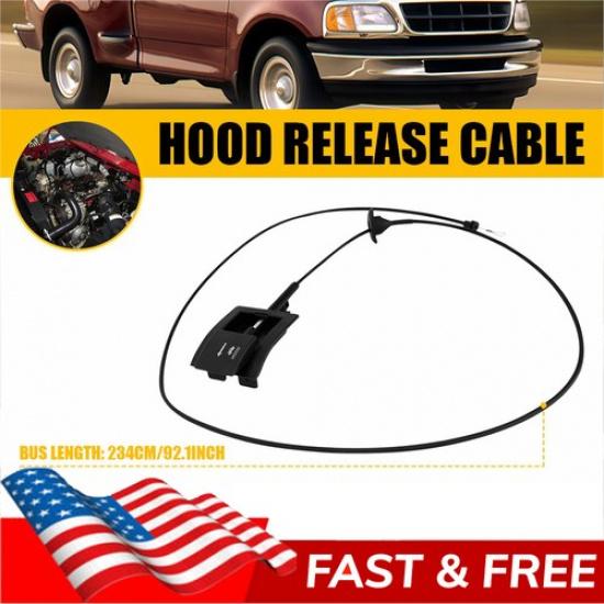 

Hood Release & Cable For Handle Pull 1992-1997 F-150 Ford F-250 F2TZ16916A