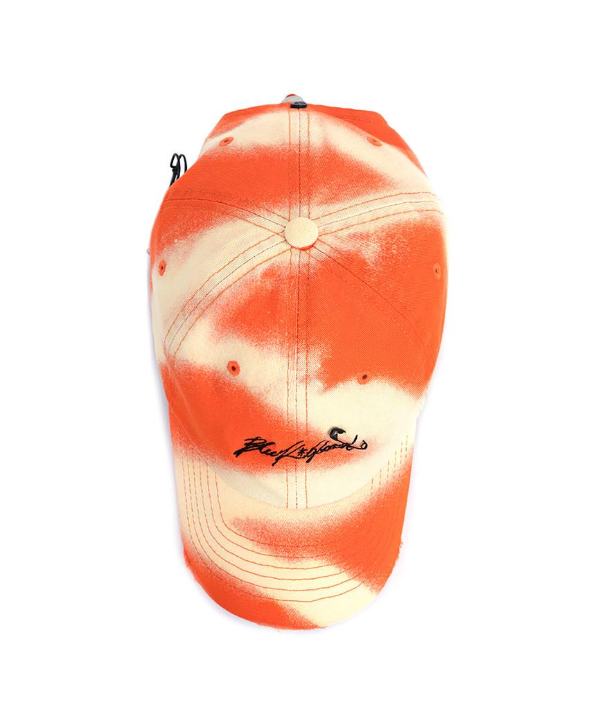 BLACKBLOND Bibbidi Horizon Bleached Script Logo Cap (Orange)