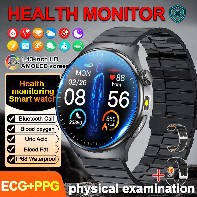 2026New Health Diagnosis Smart Watches Men Sport ECG Heart Rate Blood Pressure Uric acid Waterproof Smartwatches For Men women