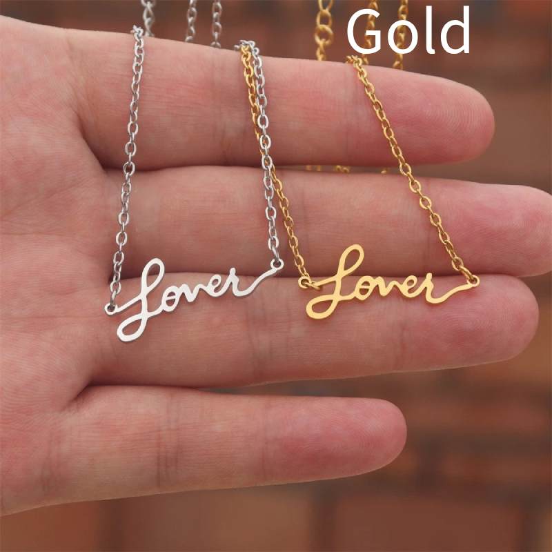 

Цифровой Свифт Тейлор Подпись Нержавеющая Сталь Ожерелье Подвеска Буква Мода Lover,Gold