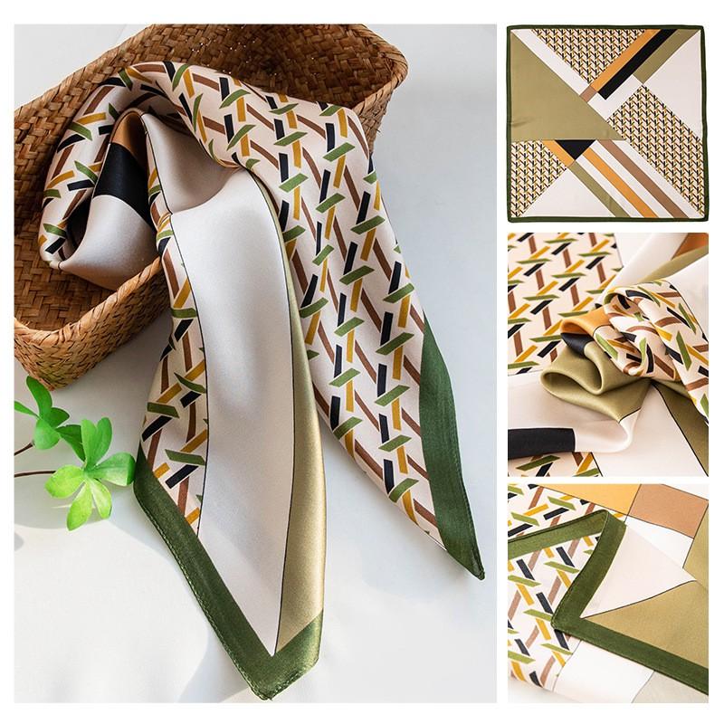 Mulberry Silk Printed Scarf 70cm Soft Skin-Friendly Shawl Women Fashion