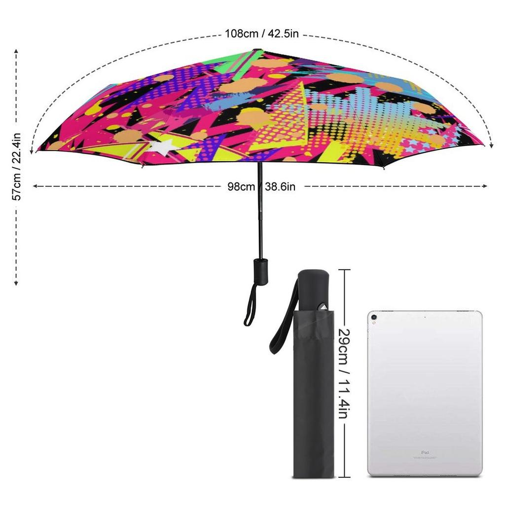 1 Pack Automatic Umbrella Featuring Wind Resistant Technology And Water Repellent Surface For Travel Graffiti Look