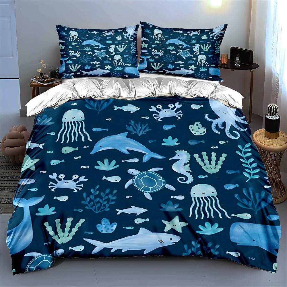 Underwater marine life. Bedding Duvet cover sets Duvet covers Pillowcases gifts (1 * Duvet Cover 2 * Pillowcases, without duvet insert)