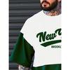 Summer 2025 new men's casual sportswear set 3D digital printed round-neck short-sleeved color block T-shirt and shorts