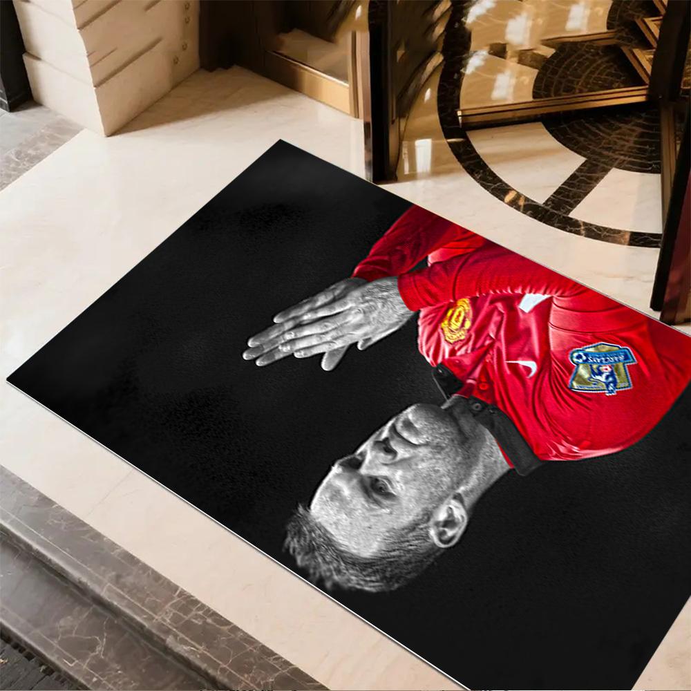 Wayne Rooney Manchester Floor Rug Office Rug Perfect for Game Room Balcony Living Rooms Entryway Antislip Carpet Office home decor
