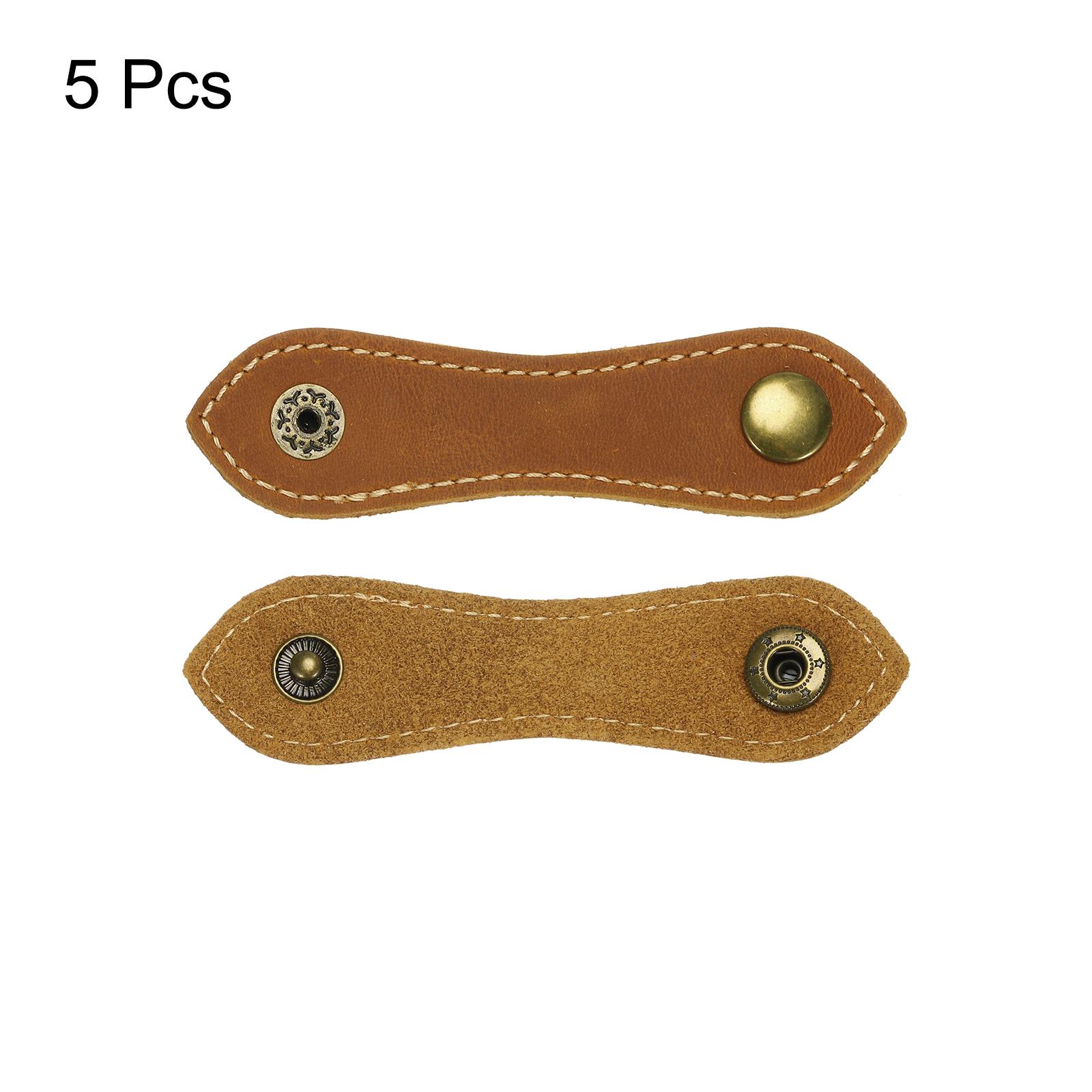 5Pcs Leather Cable Straps Cord Organizer 100x20mm Cable Ties Portable Cable Winder Wire Management for USB Cable Headphone Wire красный
