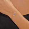 Gold Color Luxury Zircon Blue Evil Eye Bracelet For Women Rhinestone Turkish Lucky Evil Eyes Bangle Good Luck Wealth Zircon