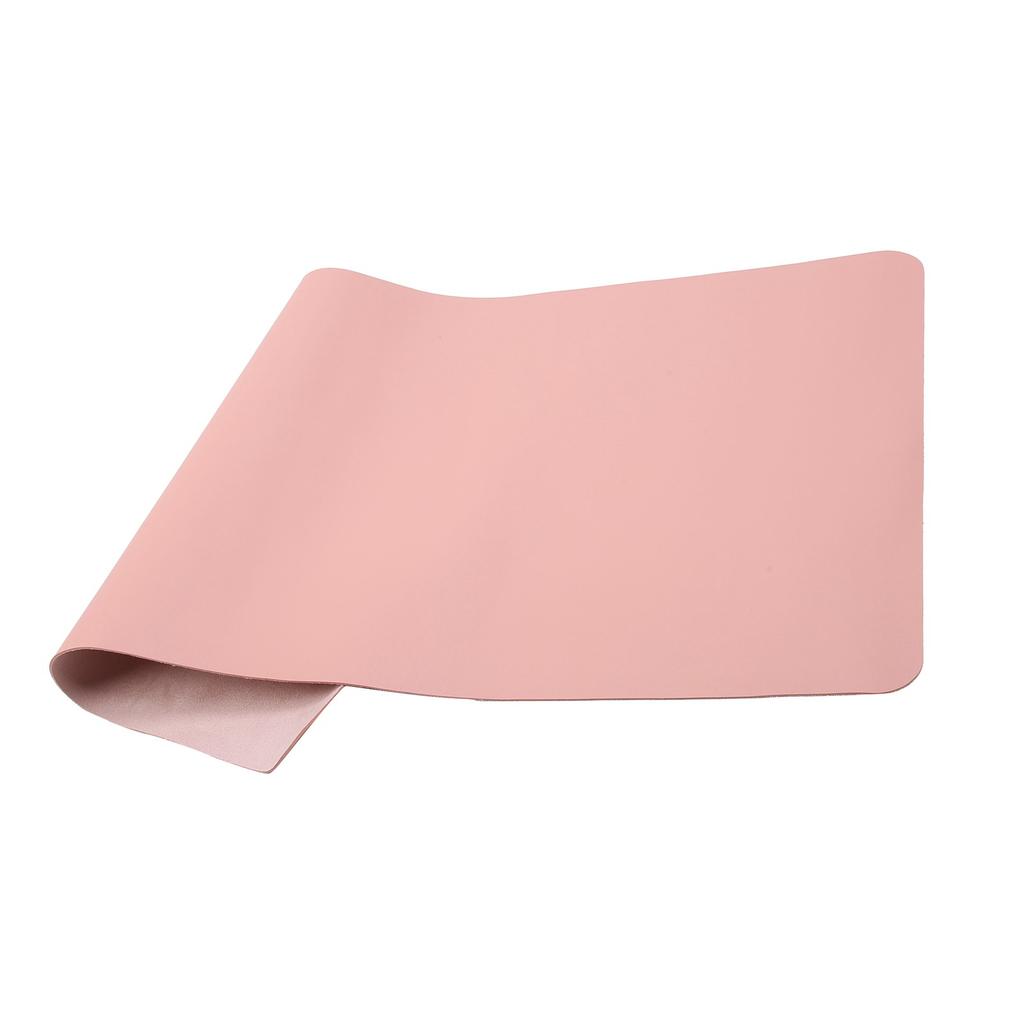 Multifunctional Table Mat Soft Waterproof and OilProof Leather Writing Desk Mouse Pad(Pink )