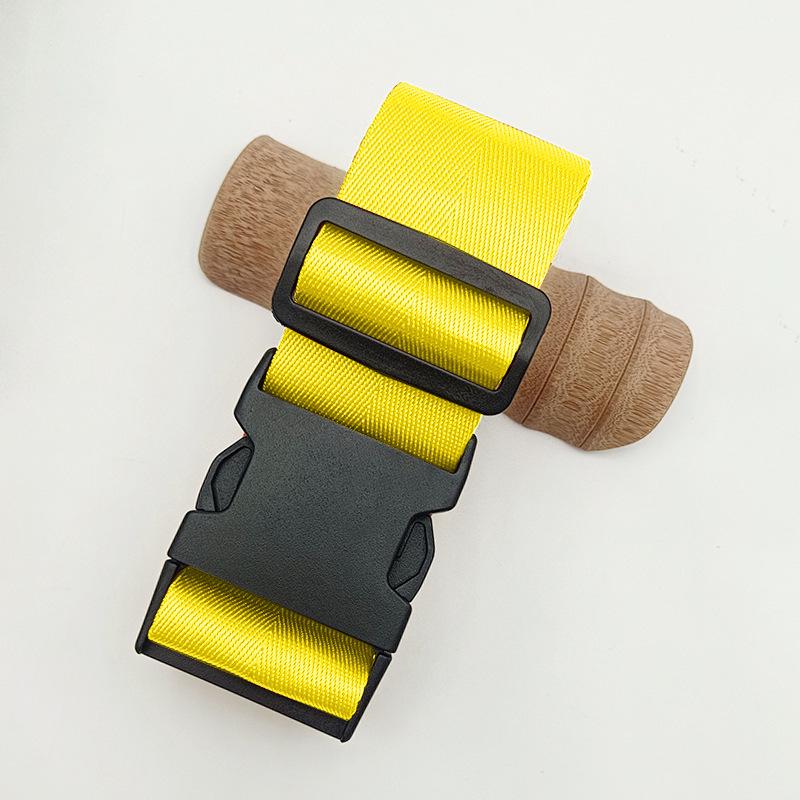 Solid Color Nylon Luggage Strap with Herringbone Pattern, Password Lock, and One-Word Handle