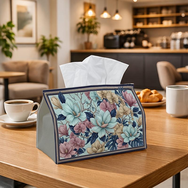1pc Vintage Botanical Floral Tissue Box - Multi-functional Napkin Dispenser, Two Sizes Available Made of Durable Polyester, Decorated with Blossom Lea