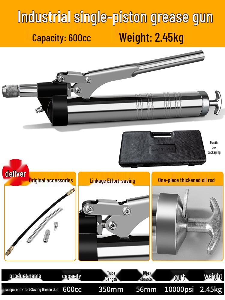 High-Pressure Dual Rod Grease Gun for Forklift & Excavator