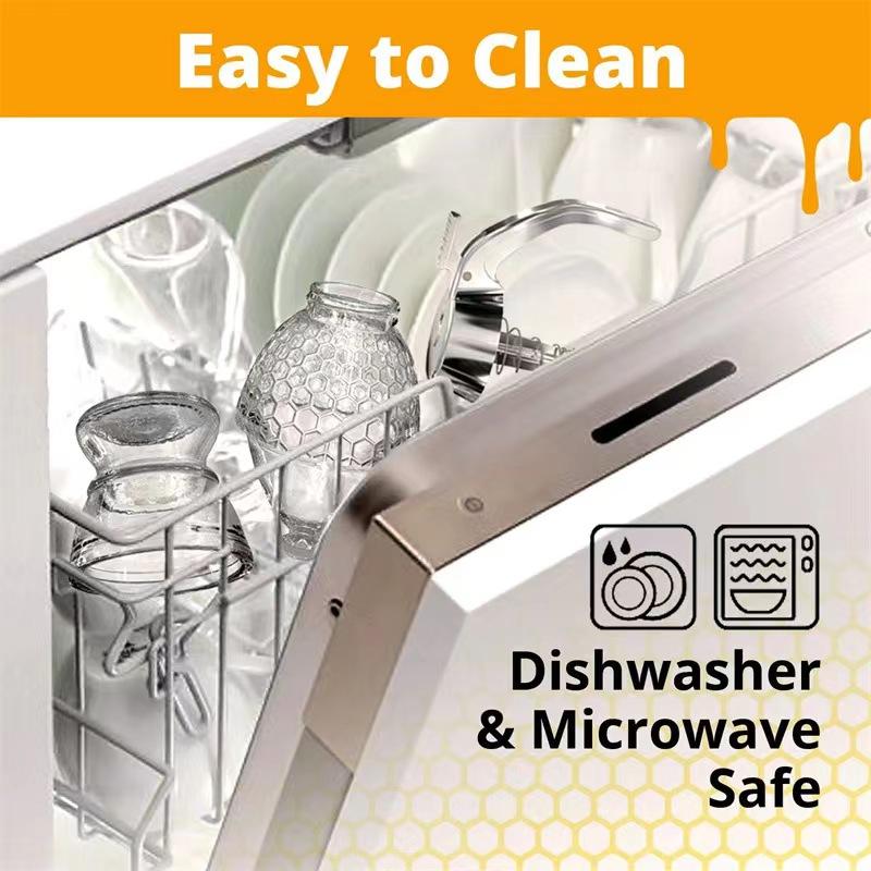 Honey Dispenser Liquid Sauce Oil Juice Syrup Jam Storage Jar Squeeze Bottle Kitchen Bar Organizers Clear Pot Honey Container