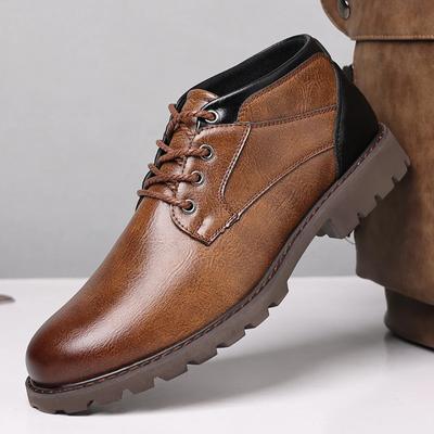 Retro Men Boots High Quality Leather Men Ankle Boots Outdoor High Top Casual Shoes Luxury Designer Punk Men Motorcycle Boots New