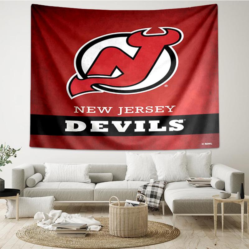 1PC Jersey Devils Logo Tapestry Accessories Playroom Tapestry, for Bedroom,Livingroom, dormitory Room Wall Decor Fan Birthday Gifts