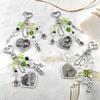 The Guy She Was Interested In Wasn't a Guy At All/Green Yuri Keychain Cute Anime Heart Keyring Handmade Beaded Accessory