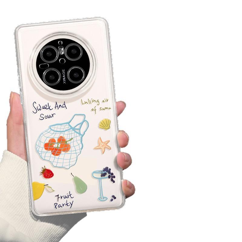 

A Bag of Tomatoes for Huawei Mate70pro Transparent 60 Set 50 Fresh 40plus30 Cute Soft Phone Case For Huawei Mate 30 Pro