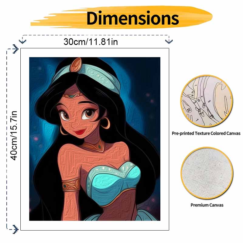 Disney Jasmine Oil Painting Digital Painting Art Kit Handmade Diy Painting Home Decoration Gift