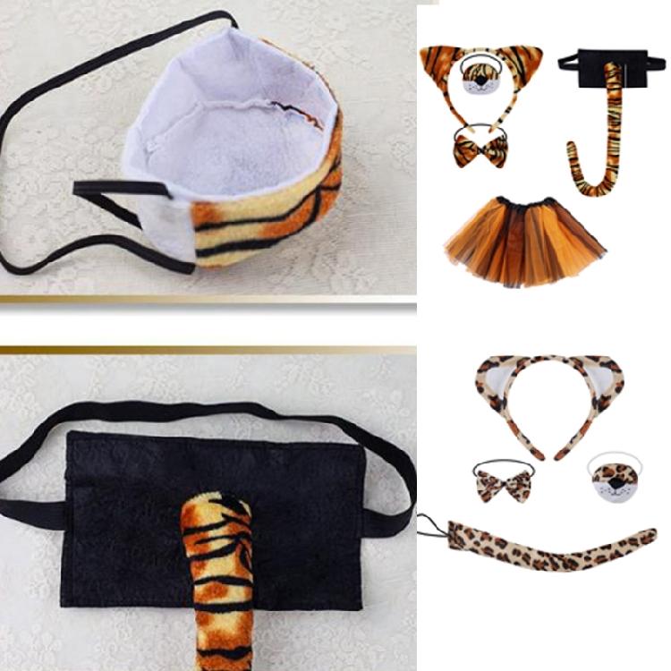 Accessori Costumi Animali di Halloween includono Cerchietto con Orecchie di Animale Coda di Animale Naso Papillon Gonna per Bambino Ragazzo Ragazza Cosplay