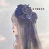 Lolita Goth Dark Versatile Fascinator Elegant Flat Hat Top Hat Headgear Hair Accessories Women Hats