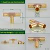 Brass Pagoda Head Insert for Gas Hose, Natural Gas Pipeline Connector 8/12, Pneumatic Fittings Inline Cross Tee
