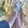 Women's Autumn/Winter Slouch Mid-Calf Socks, Trendy Ins Style, Colorful Polka Dot Mesh, Double-Needle Long Design.