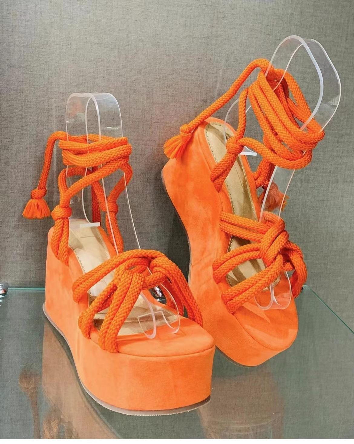 

European beautiful women s large size platform shoes foreign trade women s shoes 2025 summer new fish mouth strap wedge heel sandals women 43