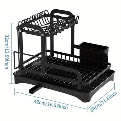 ZISIZ Double-Layer Kitchen Dish Drying Rack