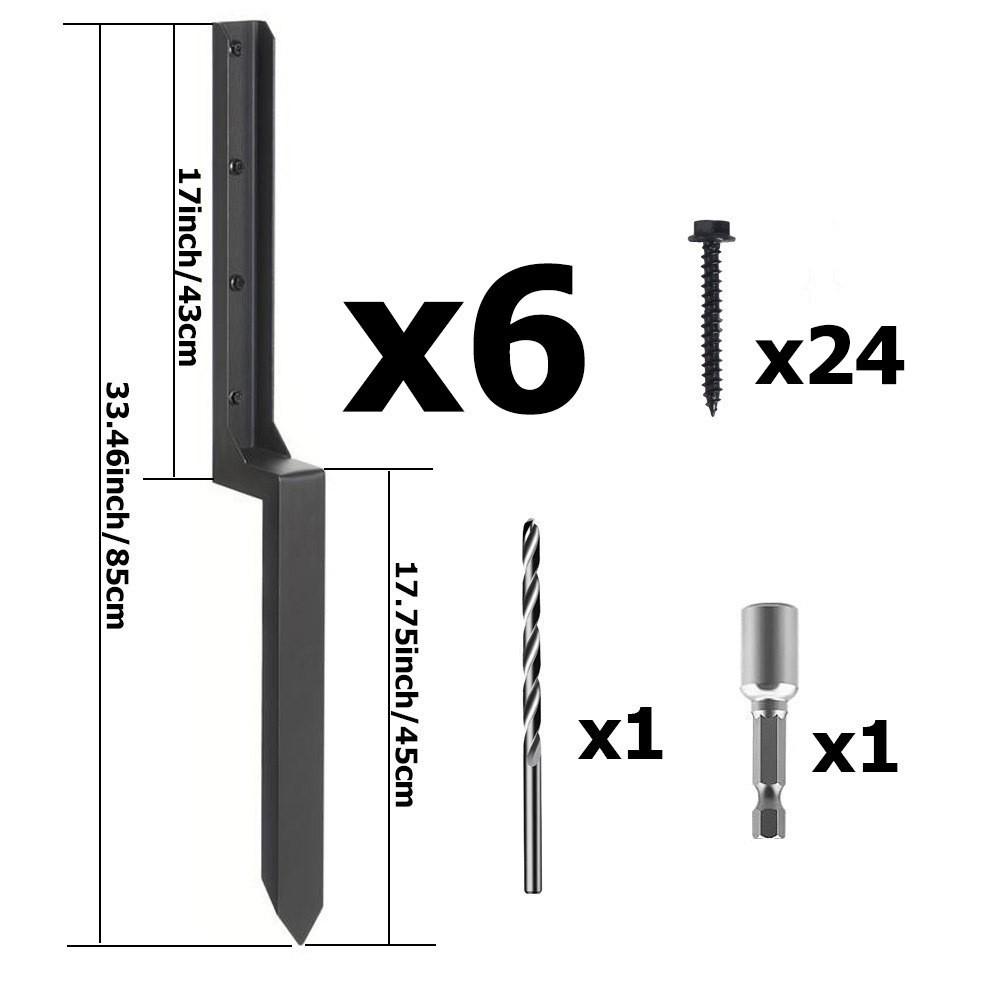 Heavy-Duty Cross-Bar Fence Repair Kit with Metal Reinforcement and Ground Anchors