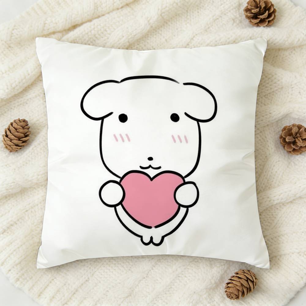 New Cute Ganadi Dog Double-Sided Printed Square Decorative Cushion Cover For Sofa Living Room Home Decor