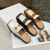 Fashion Cover Toe Loafers Shoes Woman 2025 Female Slippers Mules Sexy Big Size Square New Flat Slides Shoes Woman 2025 Female Mule Loafe