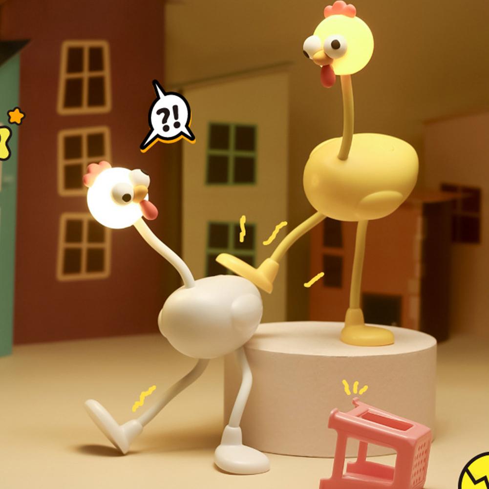Multi-Functional Rooster Night Light USB Charging Bedside Lamp Dormitory Table Lamp High Aesthetic Children's Bedroom Sleep Aid