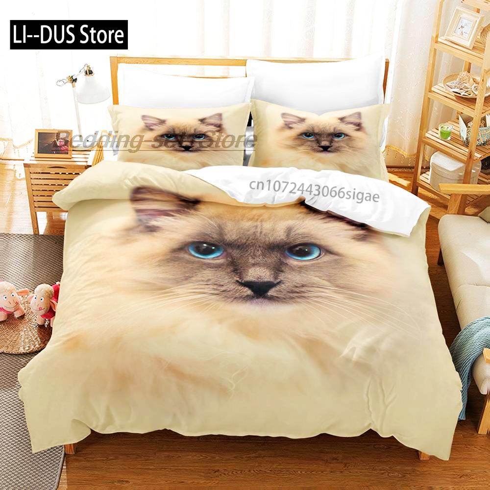 Niedliches Hunde-Bettwäsche-Set Einzelbett Twin Full Queen King Size Bett-Set Aldult Kinderzimmer Bettbezug-Sets 3D-Druck Anime Bettlaken-Set