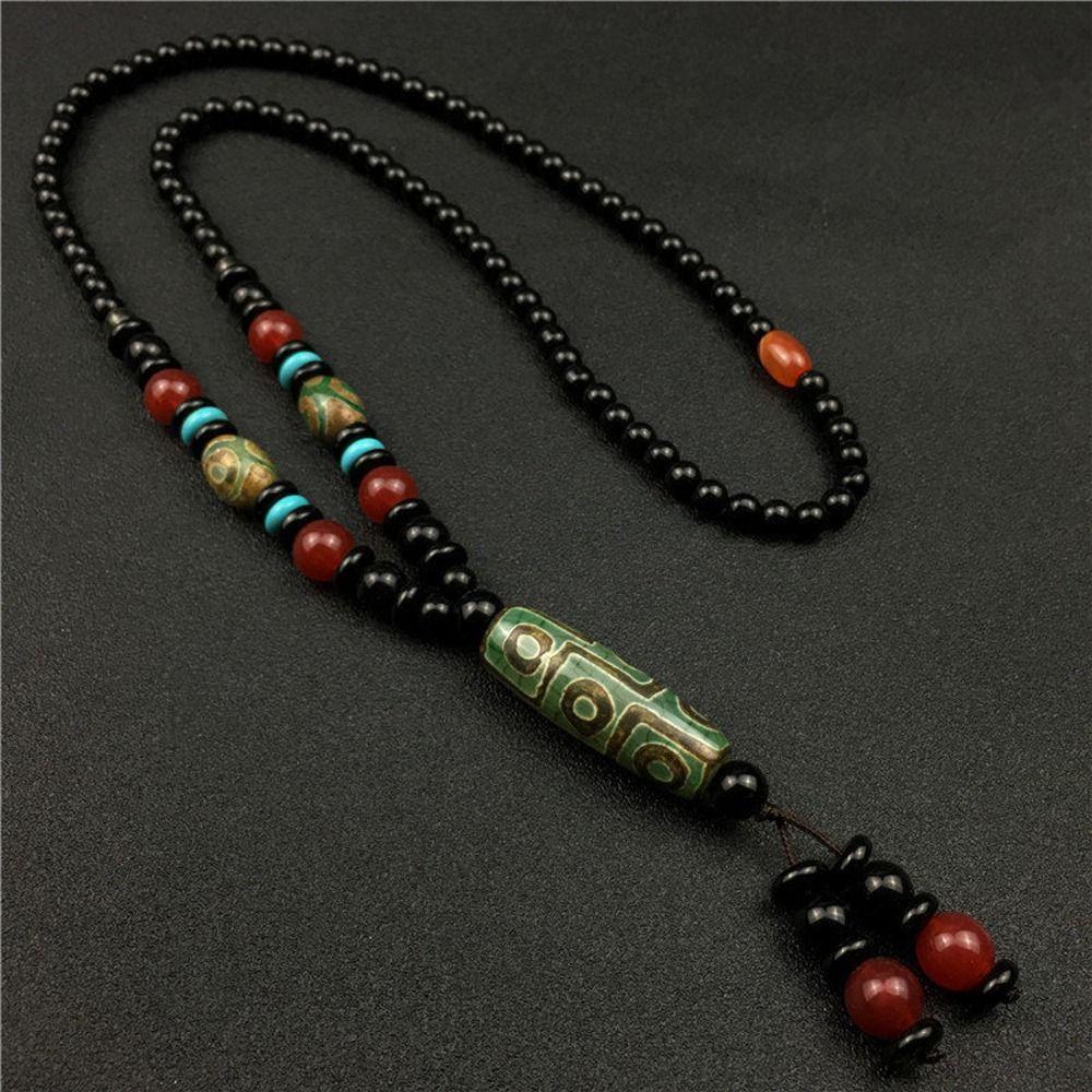 Agates Pendant Sweater Chain Girl Necklace Fashion Jewelry Men Necklace Ethnic Style Necklace