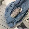 Women's Retro Solid Color Denim Backpack - Perfect for Students and Outdoor Travel