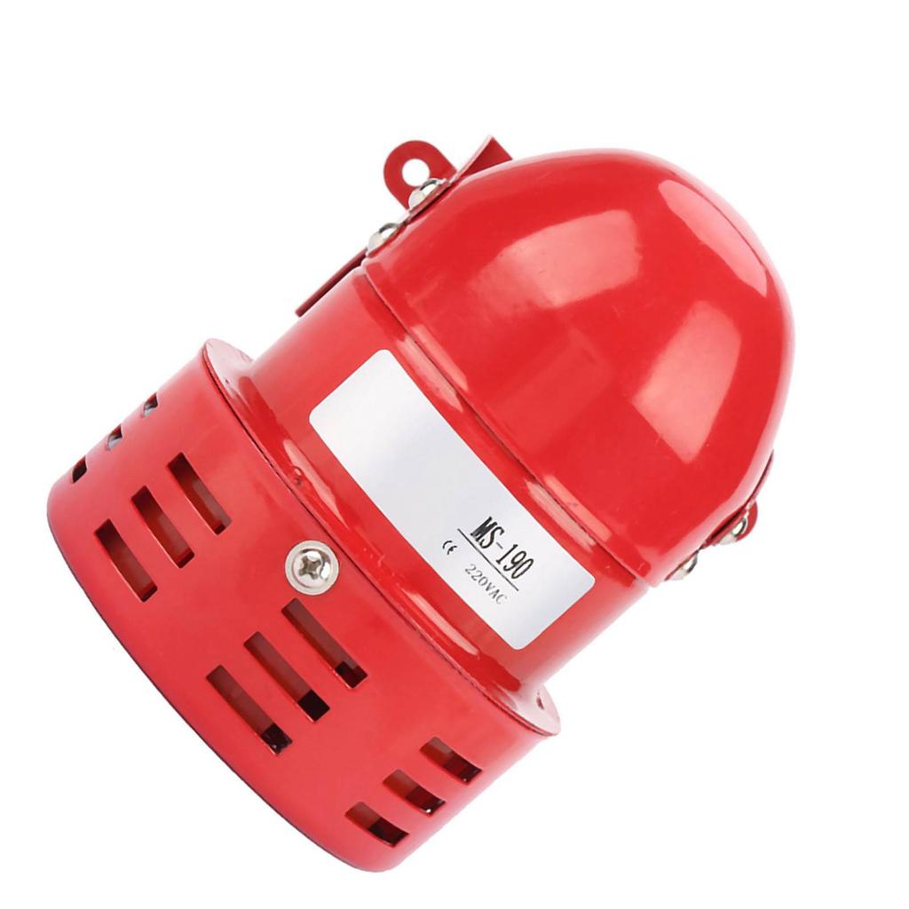 220V 110DB Red Mini Metal Motor Alarm Industrial Sound Electrical Guard Against Theft MS 190