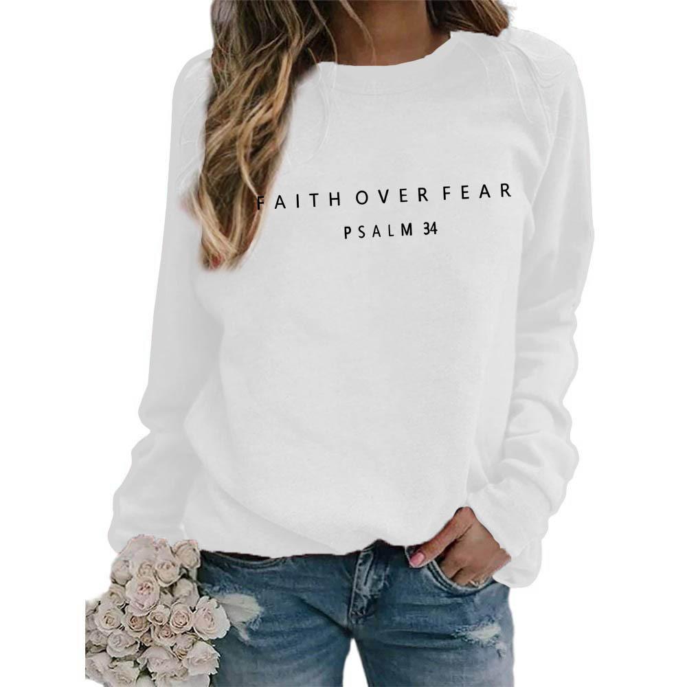 Women's Crew Neck Long Sleeve Loose Fit Sweatshirt Casual Letter Graphic Pullover