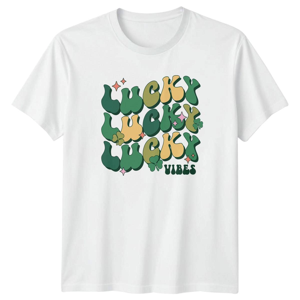 Lucky Lucky Lucky Vibes T-Shirt St Patricks Day Holiday Gift For Him And Her XXXL
