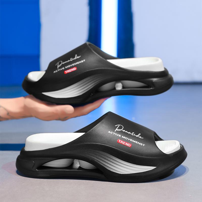 

Fashion Summer Men Slippers Non-Slip Mens Sandals Thick Soft Platform House Shoes Indoor Shower Bathroom Slippers Outdoor Casual Shoes 40-41 чёрный