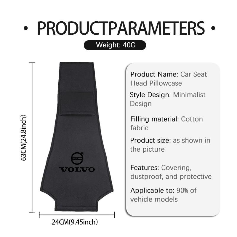 Car Logo Headrest Cover Seat Head Pillow Neck Headrest Stying For Volvo V60 V90 S60 S80 S90 C30 XC40 XC60 XC70 XC90 V40
